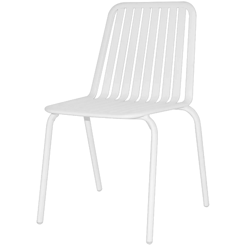 Primavera Outdoor Chair In White, Viewed From Angle In Front
