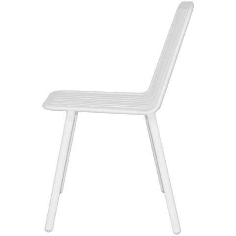 Primavera Outdoor Chair In White, Viewed From Side
