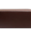 Rectangle Ottoman In Chocolate Vinyl, Viewed From Front