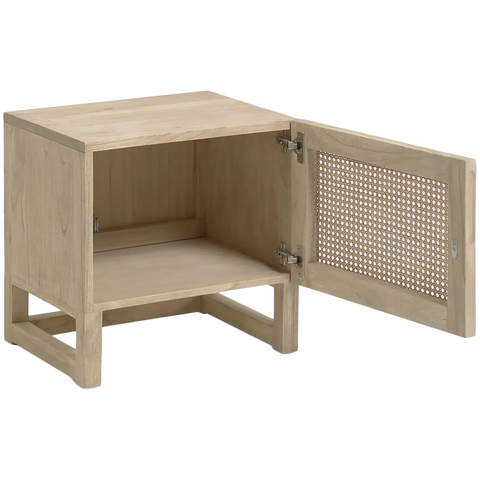 Rexit Bedside Table, Viewed From Front Angle With Door Open