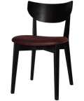 Romano Chair With Custom Upholstered Seat With Black Timber Frame, Viewed From Angle In Front