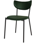 Ronaldo Chair With Custom Upholstery Backrest And Seat And Black 4 Leg Frame, Viewed From Front Angle