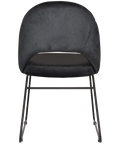 Saffron Chair With Black Sled Base And Regis Charcoal Fabric, Viewed From Back