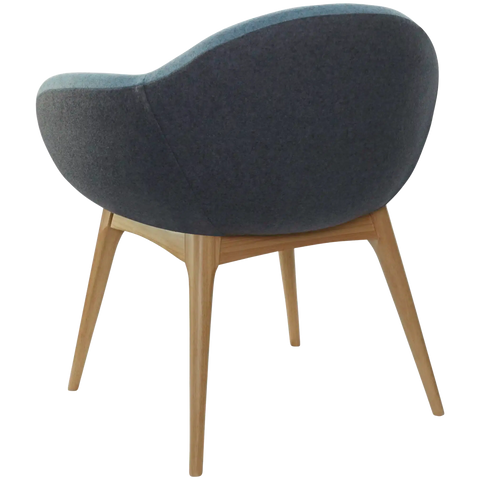Searl Occasional Armchair Custom Upholstered With Natural Timber 4 Leg Base, Viewed From Behind