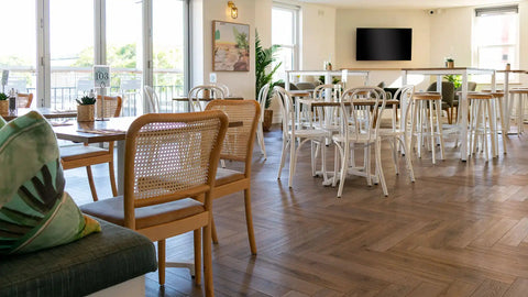 Sienna And Bentwood Chairs At The Lighthouse Wharf Hotel