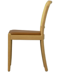 Sienna Cane Backrest Chair Natural Frame Tan Seat Pad, Viewed From Side
