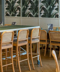 Custom Tiled Bar Table With Sienna Bar Stools And Sienna Side Chairs At The Moseley Bar Kitchen