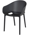 Sky Pro Armchair By Siesta In Black, Viewed From Angle In Front