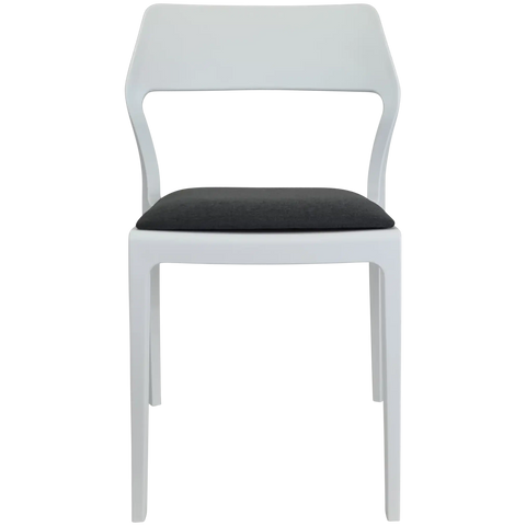 Snow Chair By Siesta In White With Anthracite Seat Pad, Viewed From Front