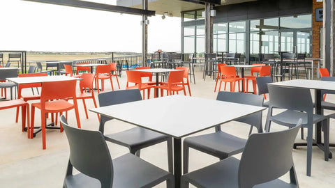 Sorrento Chairs And Compact Laminate Table Tops Outdoor Dining Area At Murray Bridge Racing Club Furniture