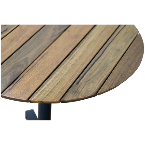 Spotted Gum Slatted Table Top 800 Dia Round Custom Australian Timber Close View From Above