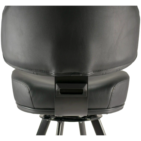 Stirling Gaming Stool Black Vinyl Seat with Black Frame, Viewed From Back