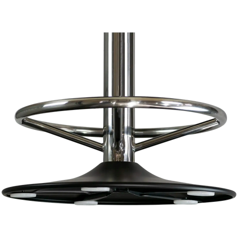 Stirling II Gaming Stool Stainless Column Footring Black Disc Base Glides