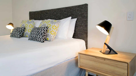 Miley Bedside Lamps and Custom Made Bedheads And Cushions At The Manna Of Hahndorf