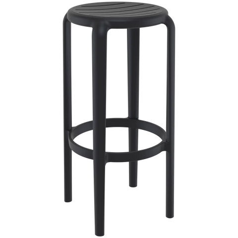 Tom Bar Stool By Siesta Black, Viewed From Angle In Front