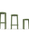 Tom Stool Collection By Siesta In Olive Green Viewed From From Side