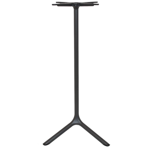 Tripe By Scab Design Dining Height Table Base In Anthracite, Viewed From Front