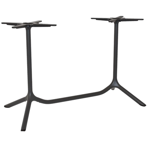 Tripe By Scab Design Twin Dining Height Table Base In Anthracite, Viewed From Angle In Front