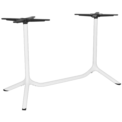 Tripe By Scab Design Twin Dining Height Table Base In White, Viewed From Angle In Front
