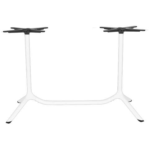 Tripe By Scab Design Twin Dining Height Table Base In White, Viewed From Front