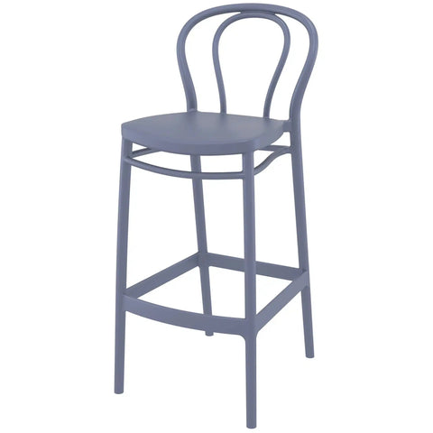 Victor Bar Stool By Siesta In Anthracite, Viewed From Angle In Front