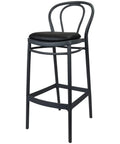 Victor Bar Stool By Siesta In Anthracite With Black Vinyl Seat Pad, Viewed From Angle