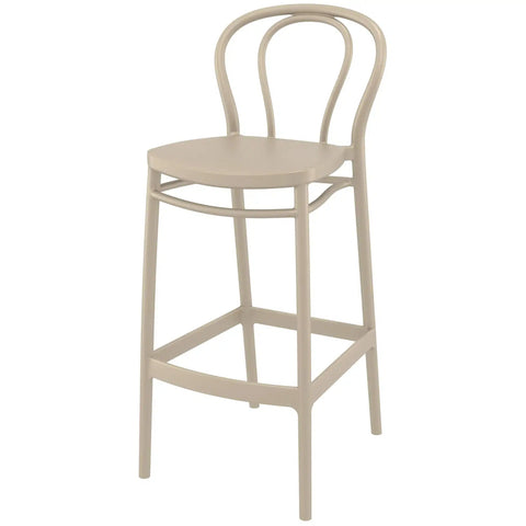 Victor Bar Stool By Siesta In Taupe, Viewed From Angle In Front