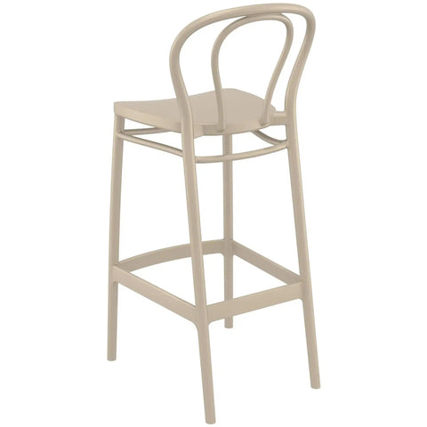 Victor Bar Stool By Siesta In Taupe, Viewed From Behind On Angle