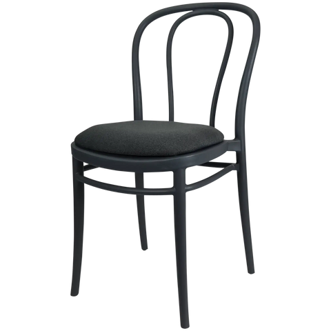 Victor Chair By Siesta In Anthracite With Anthracite Seat Pad, Viewed From Angle