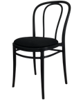 Victor Chair By Siesta In Black With Black Seat Pad, Viewed From Angle