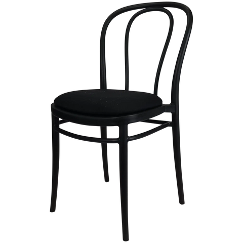 Victor Chair By Siesta In Black With Black Seat Pad, Viewed From Angle