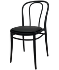 Victor Chair By Siesta In Black With Black Vinyl Seat Pad, Viewed From Angle