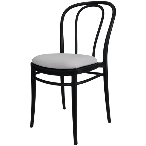 Victor Chair By Siesta In Black With Light Grey Seat Pad, Viewed From Angle