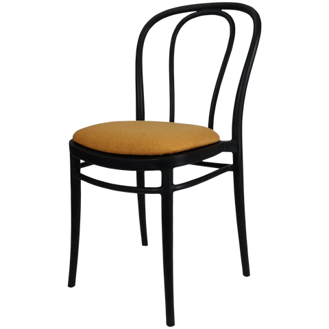 Victor Chair By Siesta In Black With Orange Seat Pad, Viewed From Angle