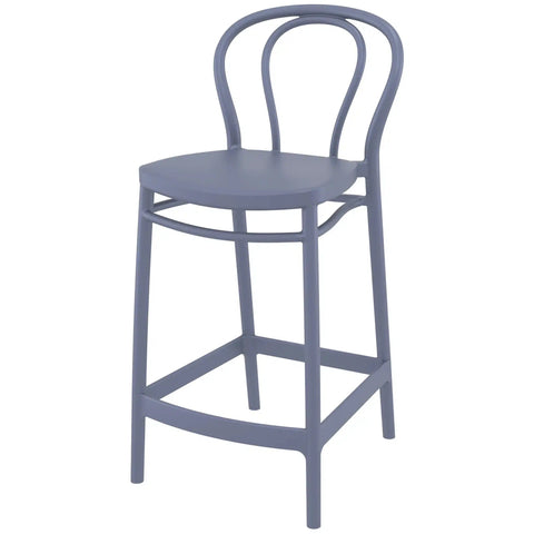 Victor Counter Stool By Siesta In Anthracite, Viewed From Angle In Front