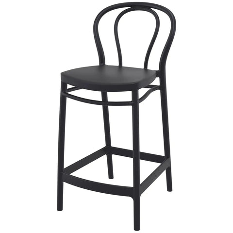 Victor Counter Stool By Siesta In Black, Viewed From Angle In Front