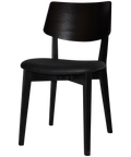 Vinnix Chair With Black Timber Frame And Black Vinyl Upholstered Seat, Viewed From Angle In Front
