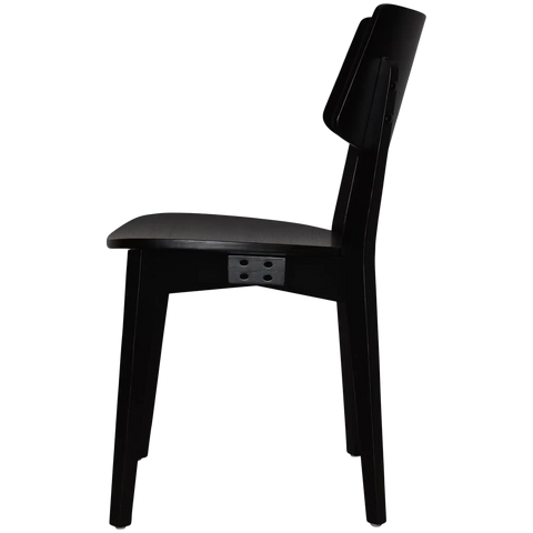 Vinnix Chair With Black Timber Frame And Veneer Seat, Viewed From Side