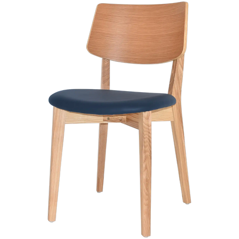 Vinnix Chair With Natural Timber Frame And Custom Upholstered Seat, Viewed From Angle In Front