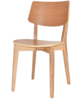 Vinnix Dining Chair With Natural Timber Frame Seat And Backrest, Viewed From Angle In Front