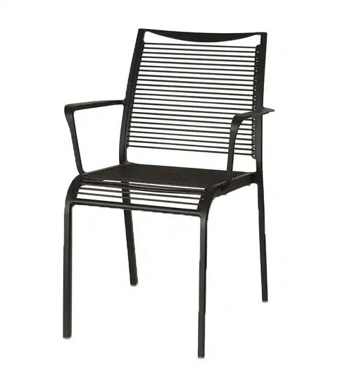 Waverly Armchair In Black, Viewed From Angle In Front