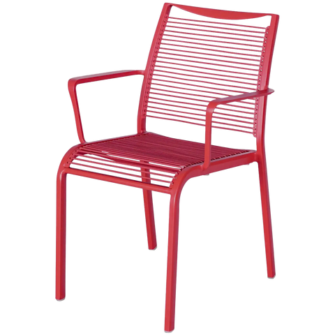 Waverly Armchair In Red, Viewed From Angle In Front