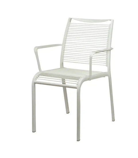 Waverly Armchair In White, Viewed From Angle In Front