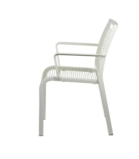 Waverly Side Chair In White, Viewed From Side