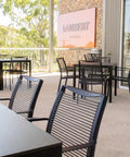 Black Waverly Side Chairs In Outdoor Dining At Lambert Estate