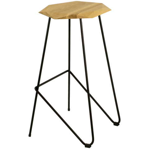 Weston Bar Stool With Natural Seat, Viewed From Side