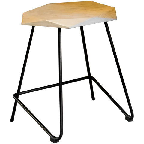 Weston Low Stool With Natural Seat, Viewed From Behind