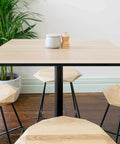 Weston Low Stools And Compact Laminate Table Tops At East Borough Eatery