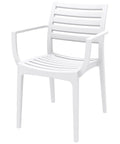Artemis Armchair By Siesta In White, Viewed From Angle In Front