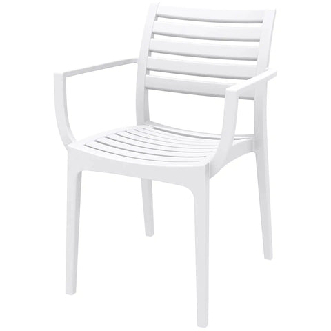 Artemis Armchair By Siesta In White, Viewed From Angle In Front